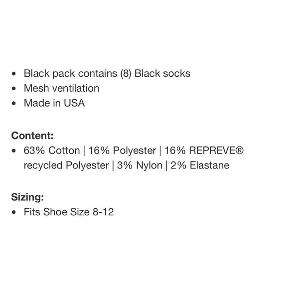 NWT KIRKLAND SIGNATURE Men’s Athletic Socks 8-Pair Black Arch Support Cushioned - Picture 4 of 10